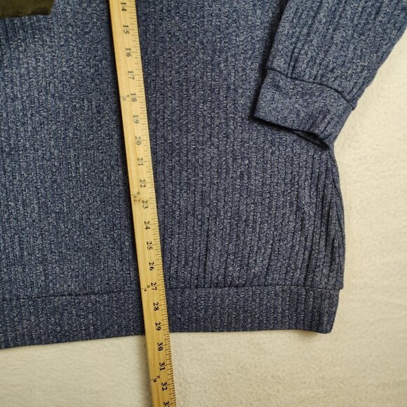 Torrid Pullover Sweater Womens sz 4 Blue Mock Neck 1/4 Zip - Picture 5 of 7